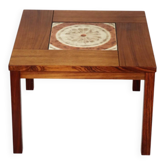 Coffee table in rosewood and ceramic