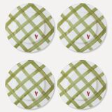 Set of 4 hand-painted ceramic dinner plates