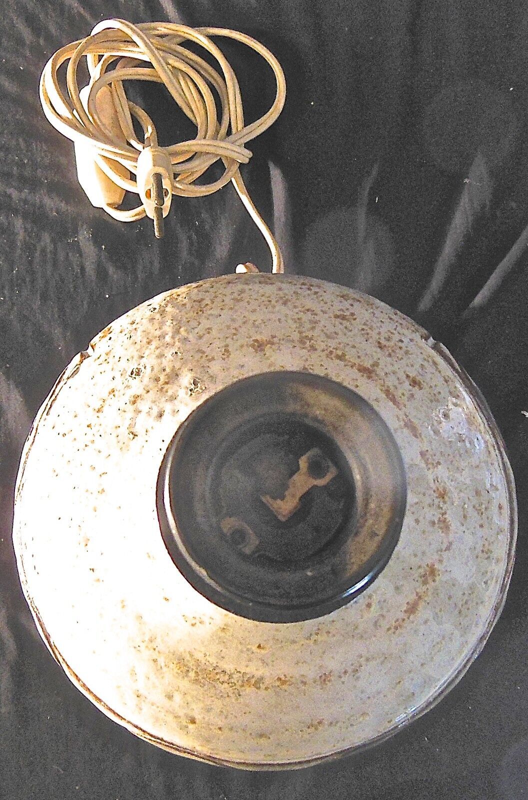 Enamelled ceramic lamp signed vieux moulin vallauris