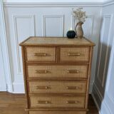 Rattan and wicker chest of drawers
