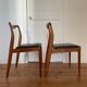 Pair of Scandinavian chairs in teak and skaï, 1965
