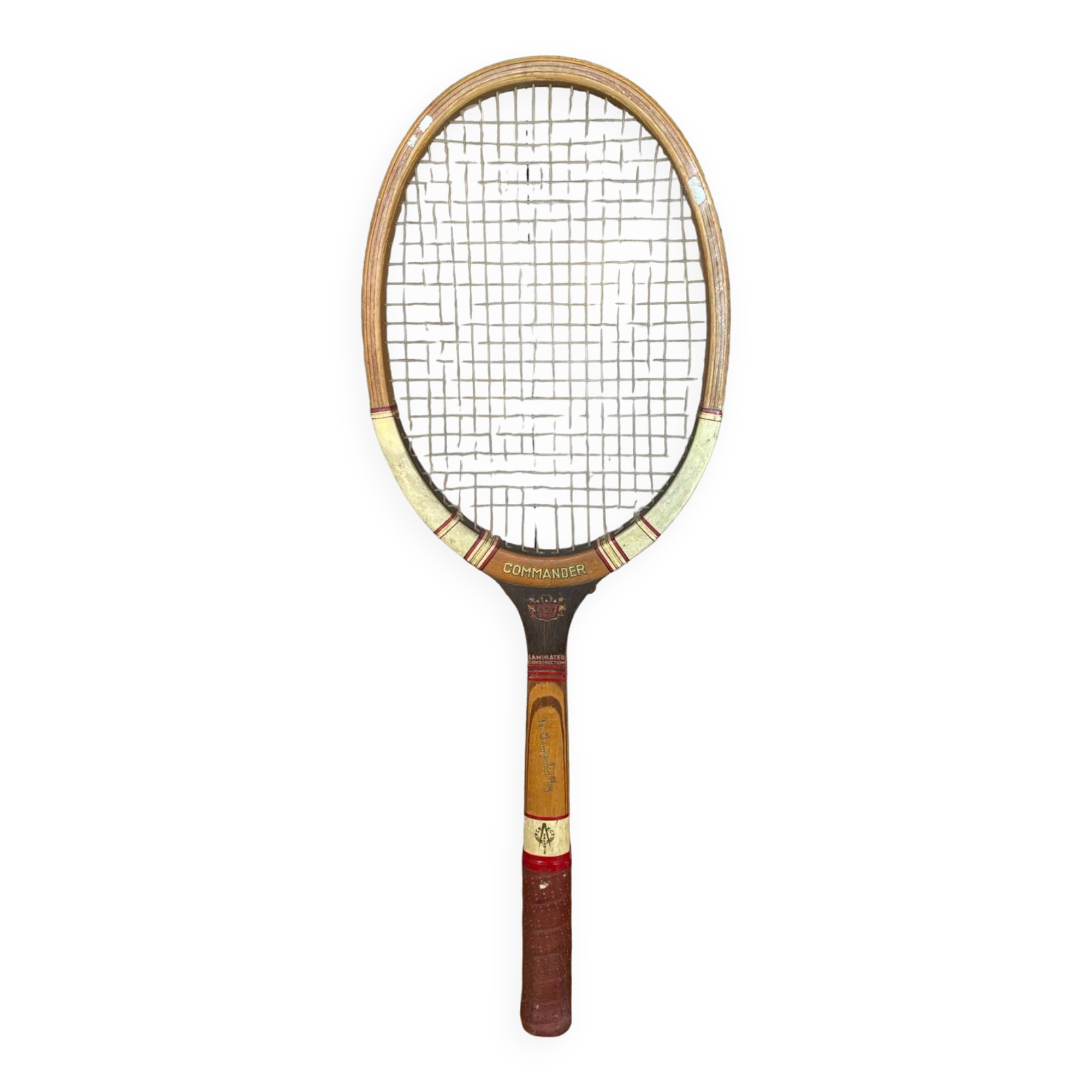 Ancienne Raquette Tennis COMMANDER Bois Sport Vintage #B765