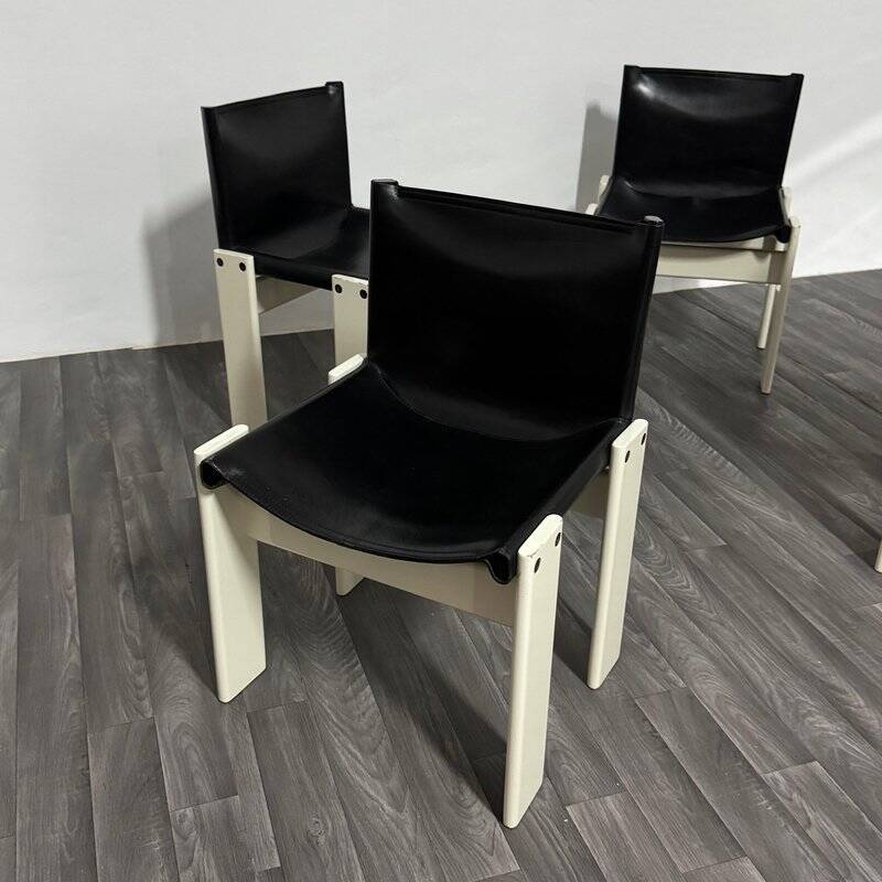 Monk Chairs attributed to Afra & Tobia Scarpa for Molteni&C, 1980s, Set of 4