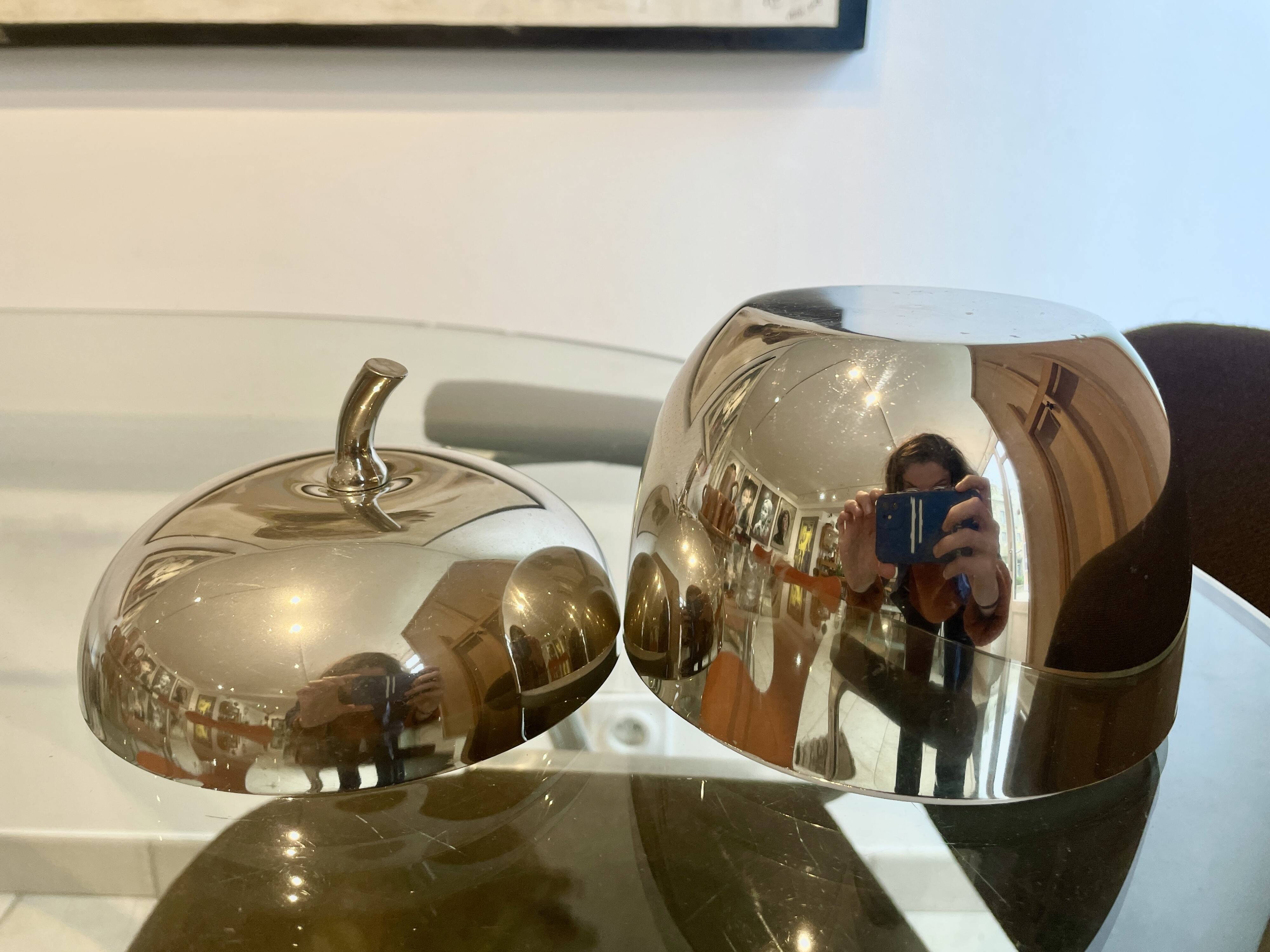 Silver metal ice cube