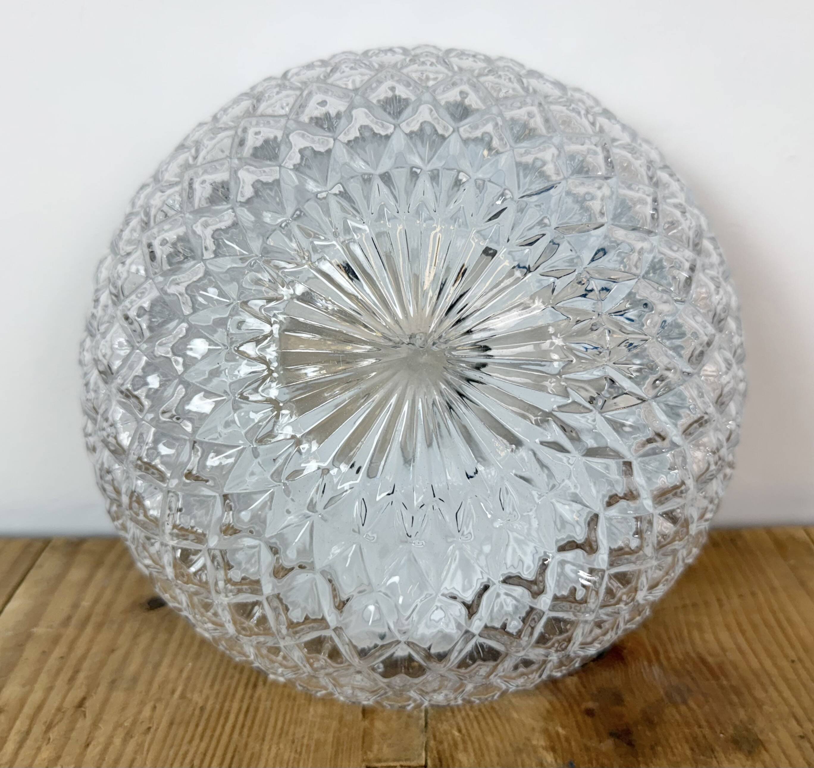 Vintage Glass Wall or Ceiling Light, 1970s