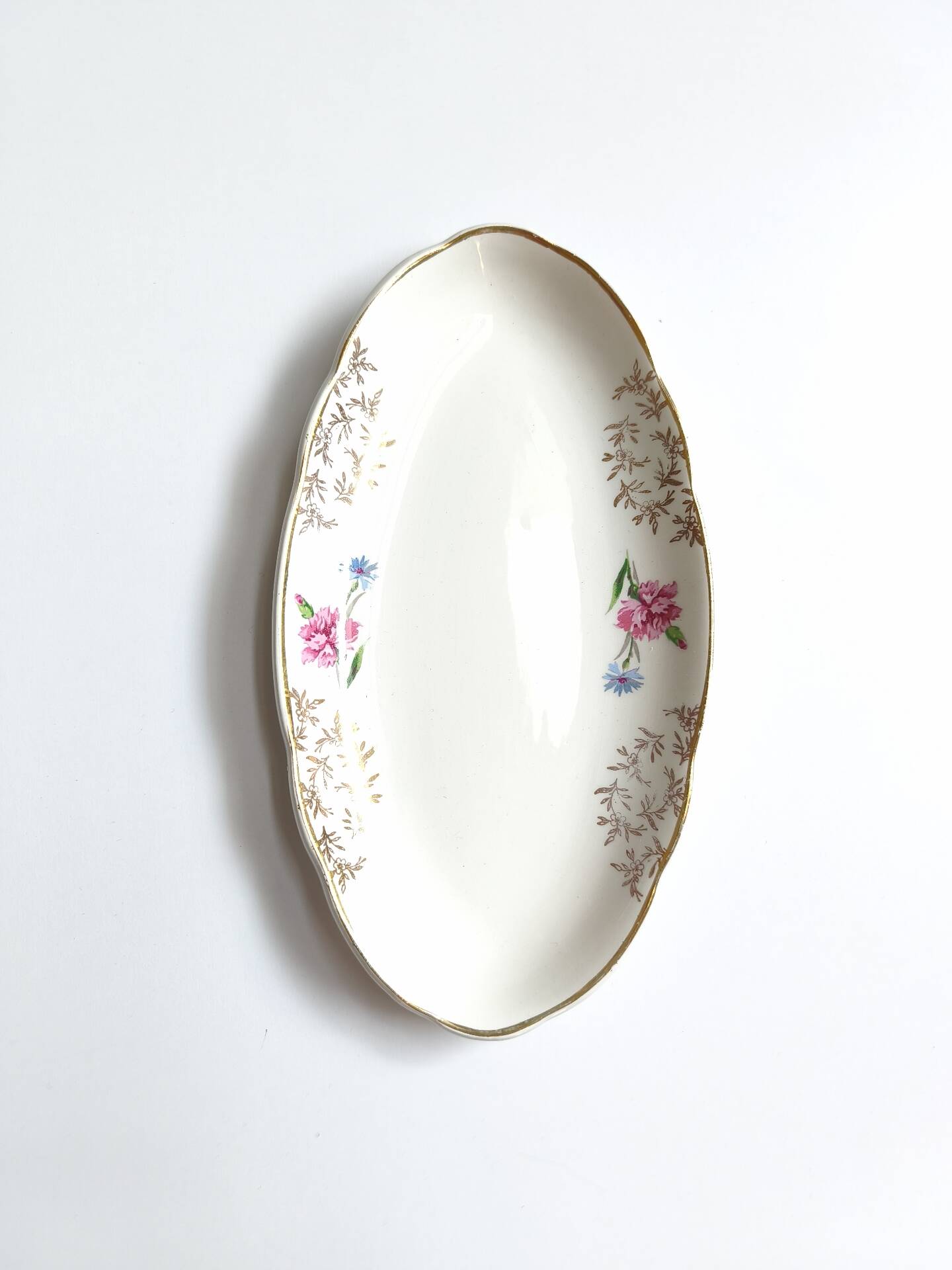 Lot de 2 raviers Sarreguemines modèle Béarn fleurs roses et bleues