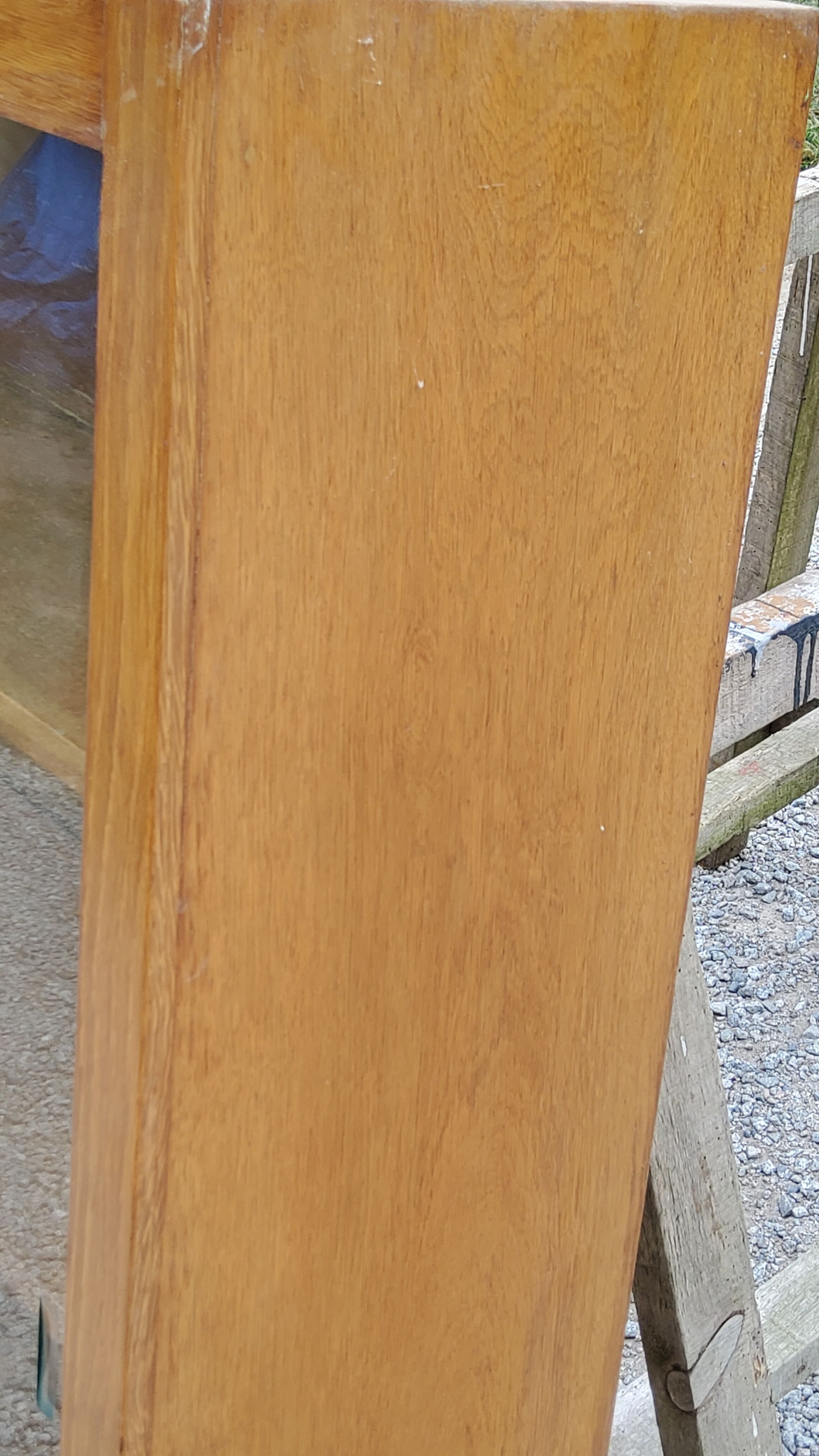 Wall display case from the 50s in solid blond oak