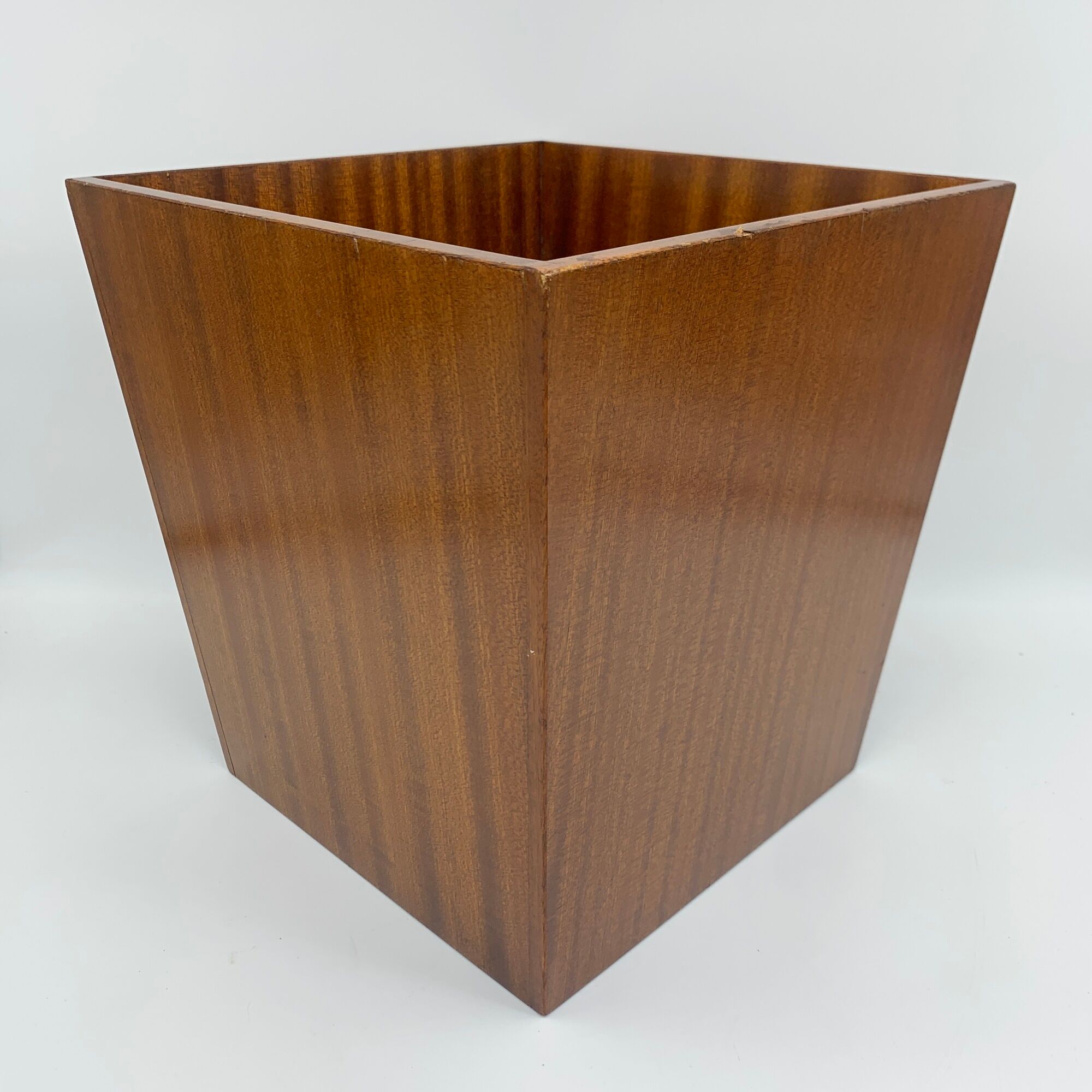 Trash basket with vintage veneered wooden papers ideal Scandinavian decoration