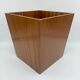 Trash basket with vintage veneered wooden papers ideal Scandinavian decoration