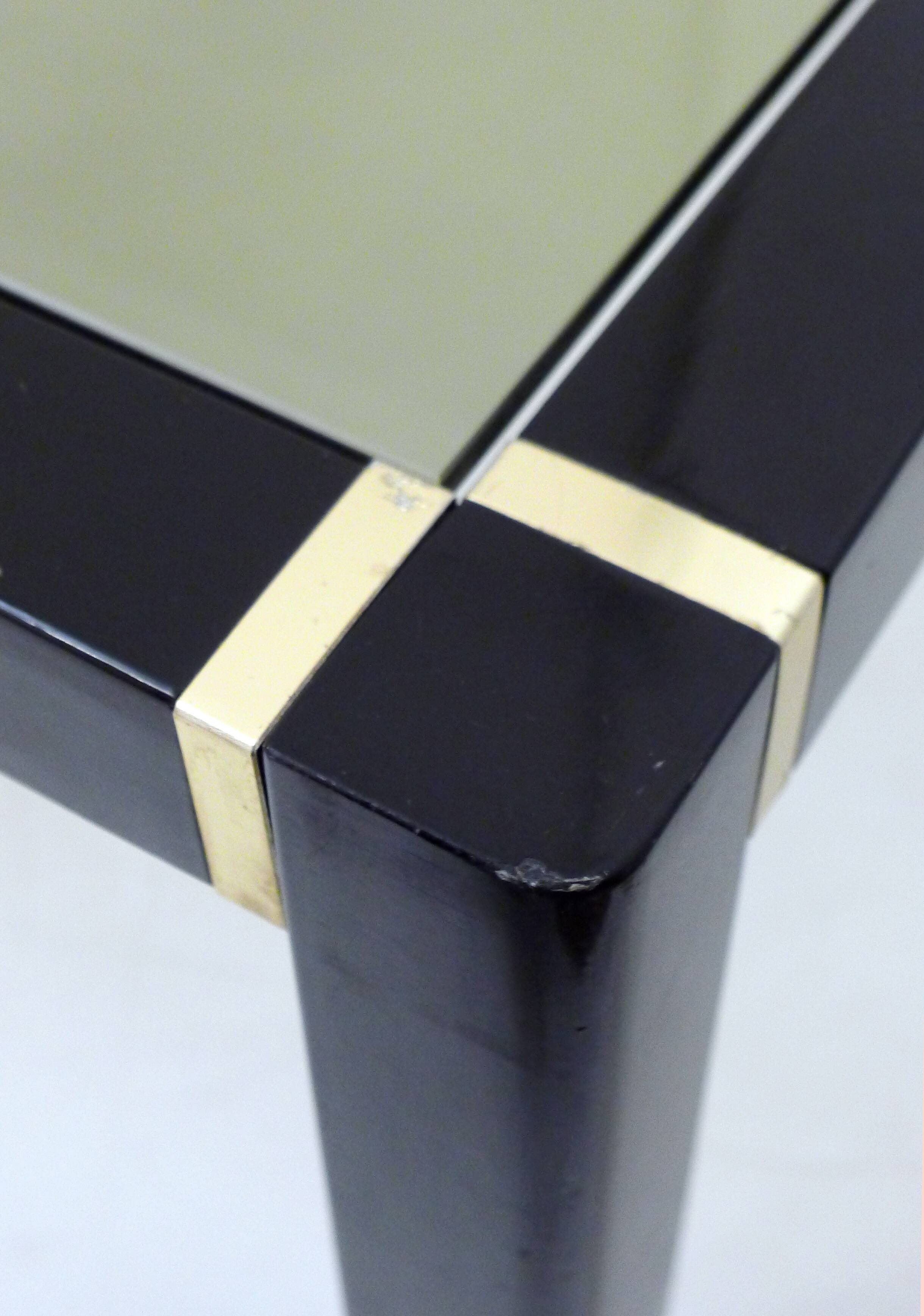 Black wood & smoked glass coffee table