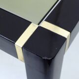 Table basse bois noir & verre fumé