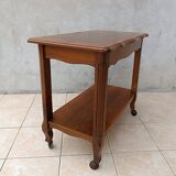 English-style cherrywood serving trolley