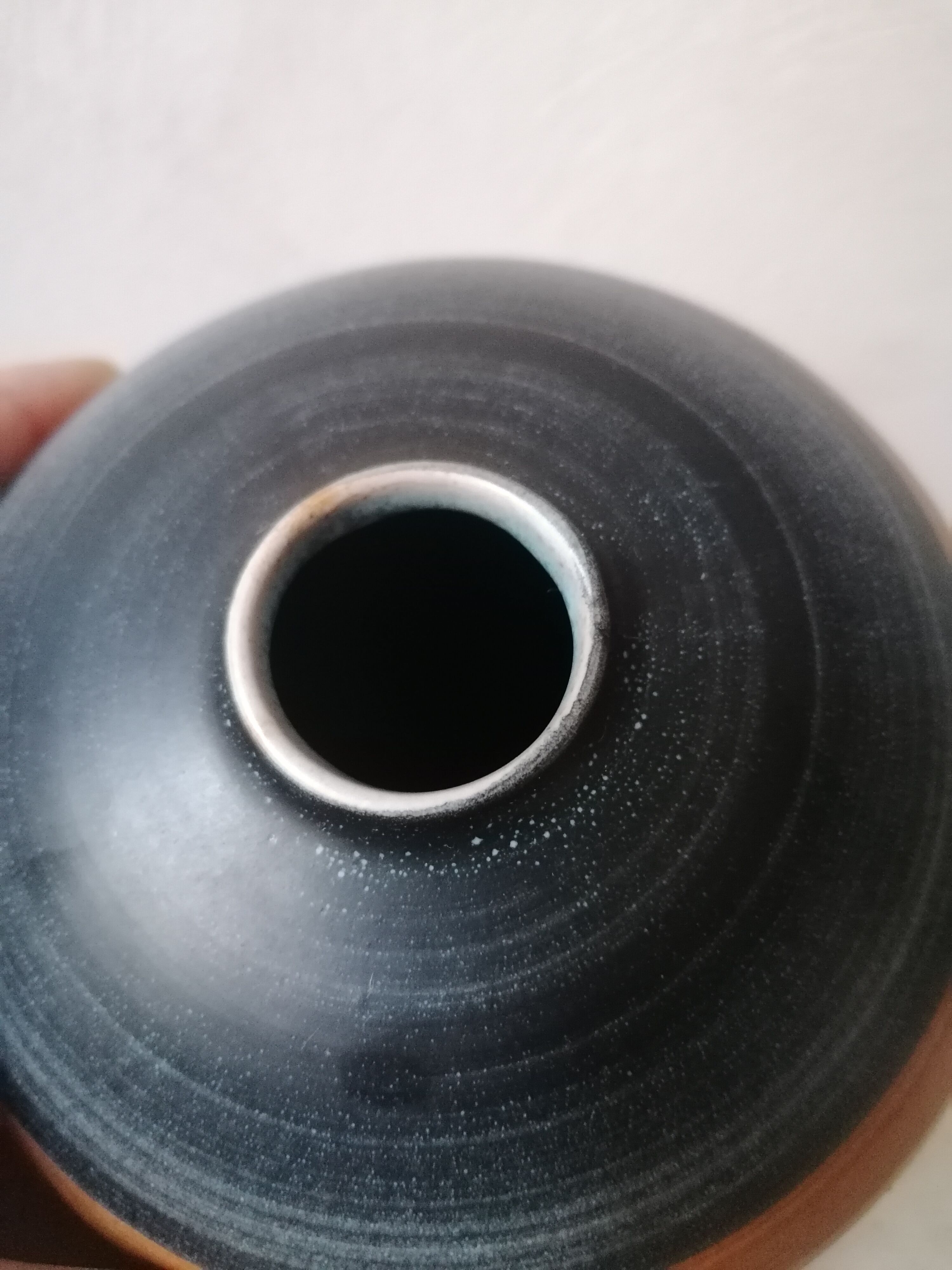 Signed ceramic ball vase