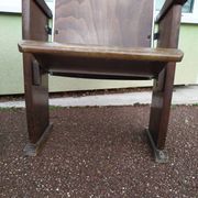 Pair of vintage antique wooden cinema chair s