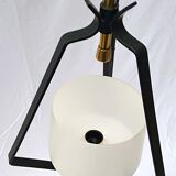 Small 60s metal and opaline light fixture