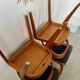 Lot 4 chairs in curved wood and leather design Baumann gondola model 60s vintage