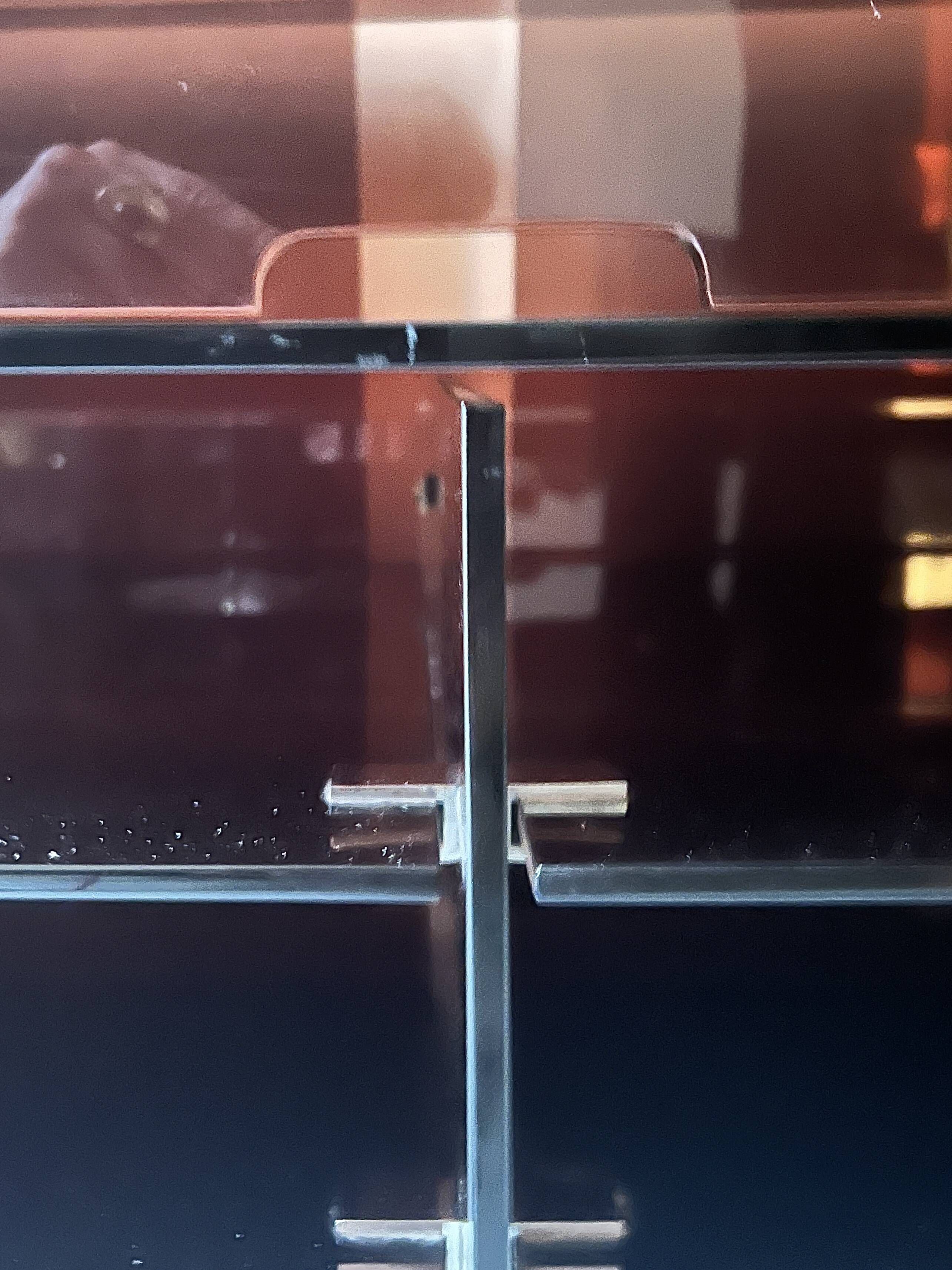 Smoked plexiglass TV/HiFi unit, Roche Bobois design 1970
