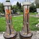 Pair of P. Jost Art Nouveau enameled glass vases