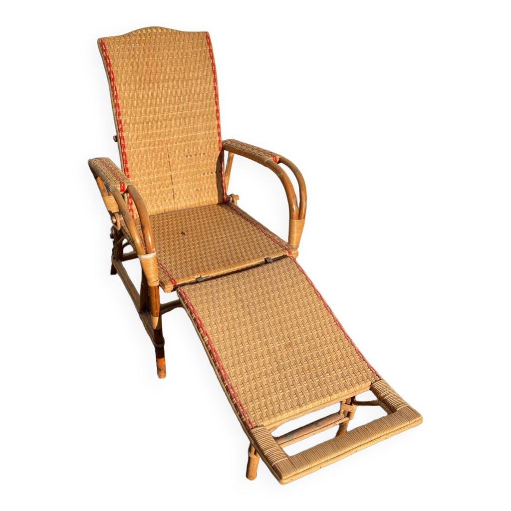 Chaise longue en rotin Selency