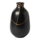 matte black soliflore vase - traditional kintsugi with copper powder - cooper