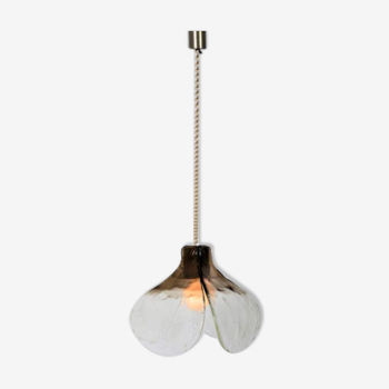 Aluminium and Murano glass tulip ceiling lamp