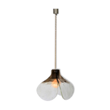 Aluminium and Murano glass tulip ceiling lamp