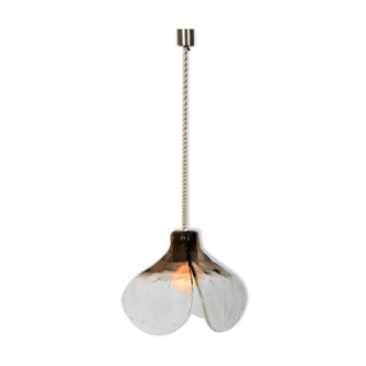 Aluminium and Murano glass tulip ceiling lamp