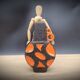 Vase orange lava black