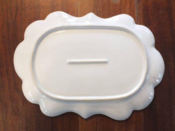 Paire de petits plats en porcelaine peinte oiseaux et fleurs 19è