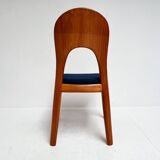 Set of 4 Niels Koefoed chairs blue, 1960s