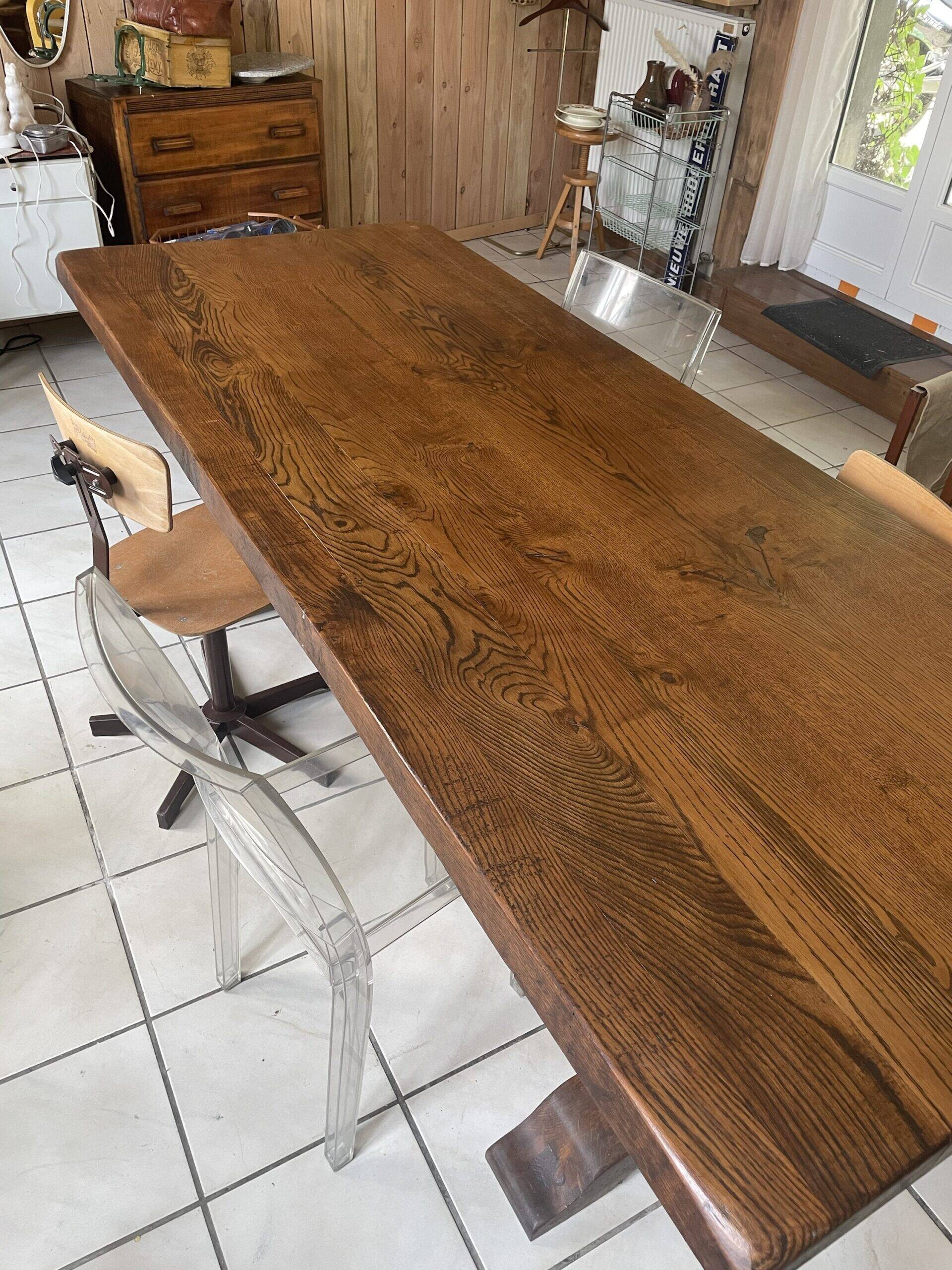 Solid wood farmhouse table