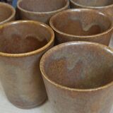 6 Cups cups in vintage Digoin sandstone