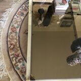 Coffee table 70s metal and smoked glass