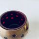 Pair of brass and glass tealight holders