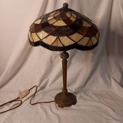 Art Deco style Tiffany lamp, multicolored glass paste lampshade