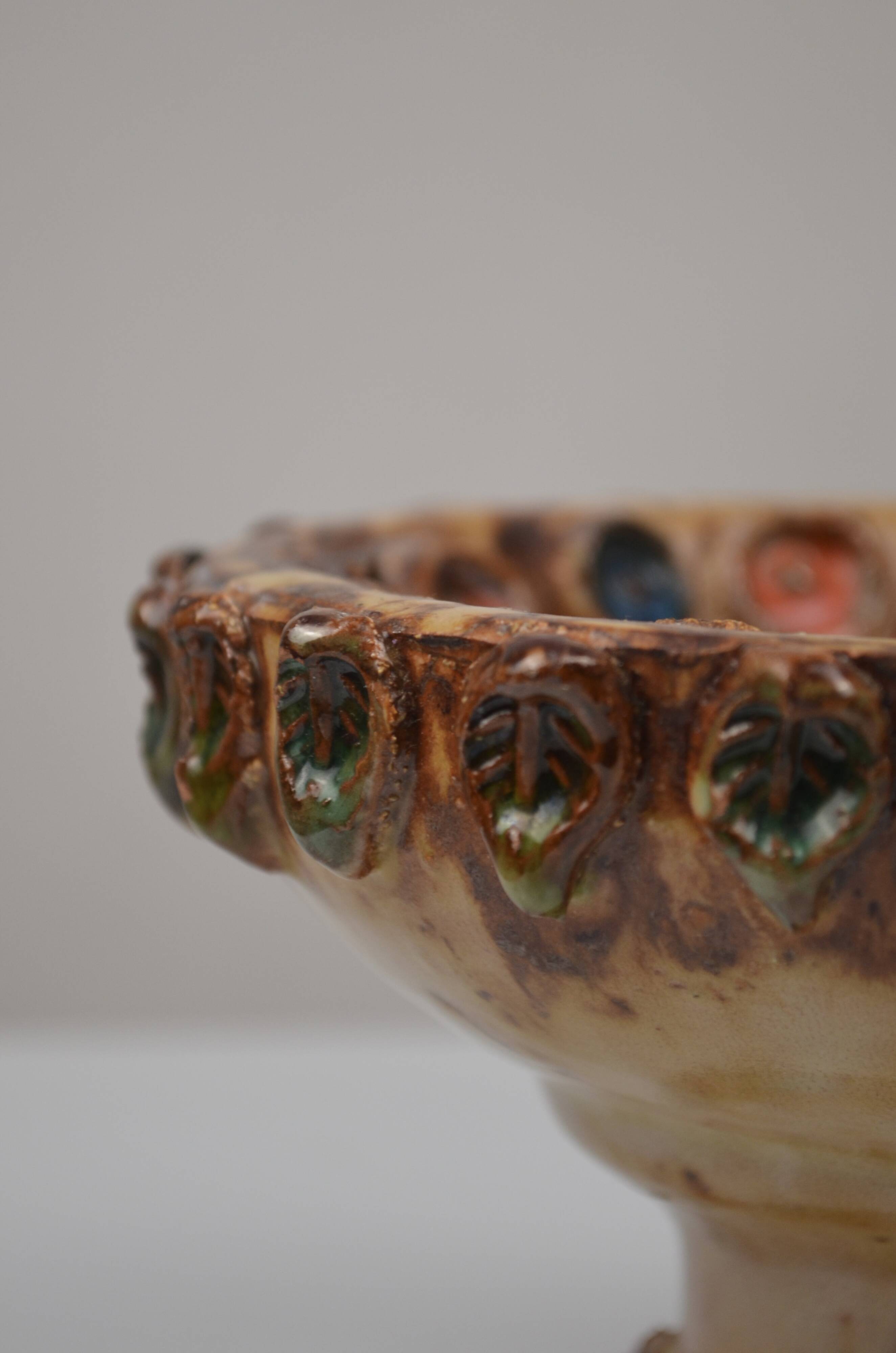 Glazed ceramic bowl, La Roue, 1960s