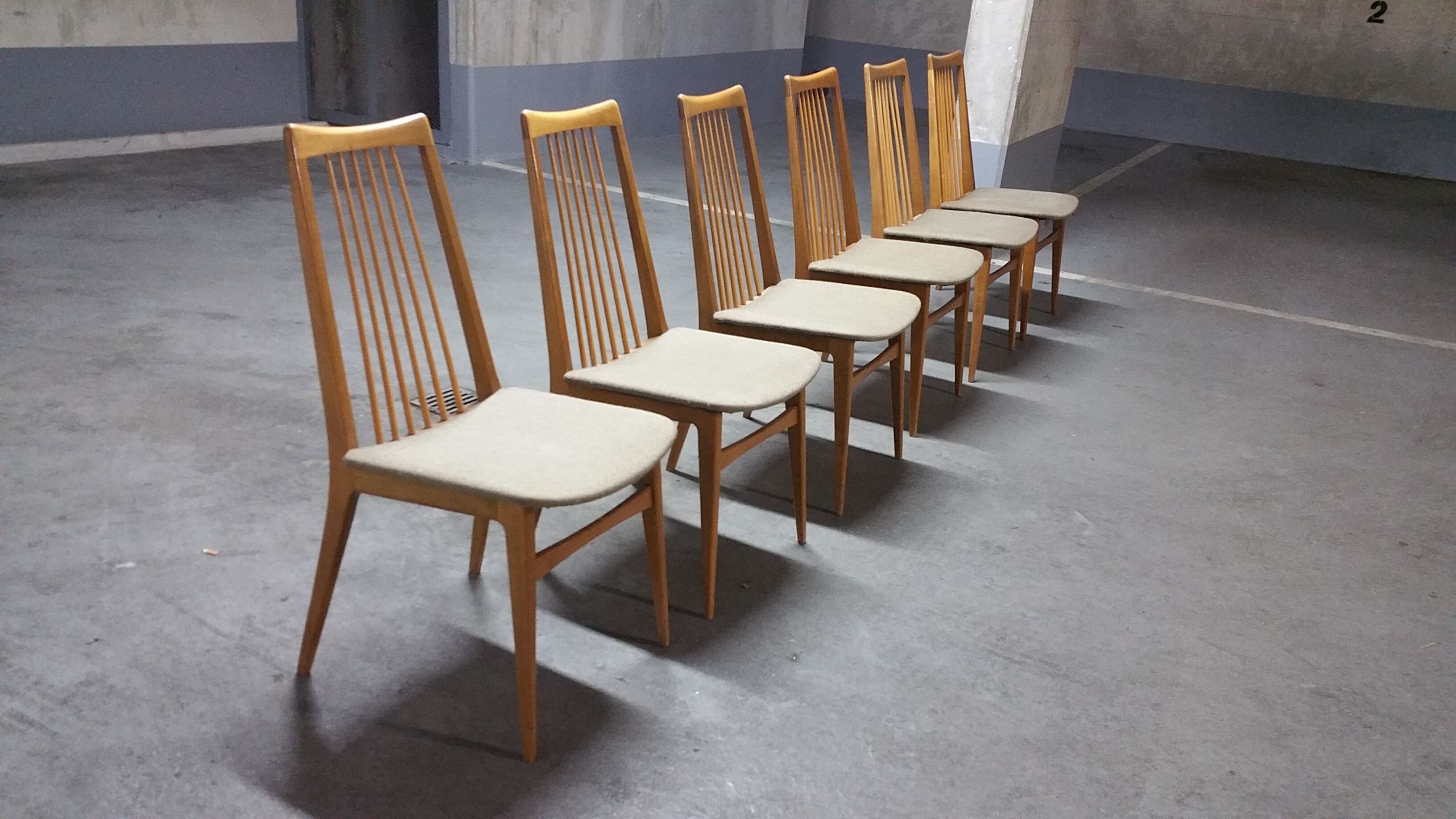 6 chairs Scandinavian years 50 60 Lubke