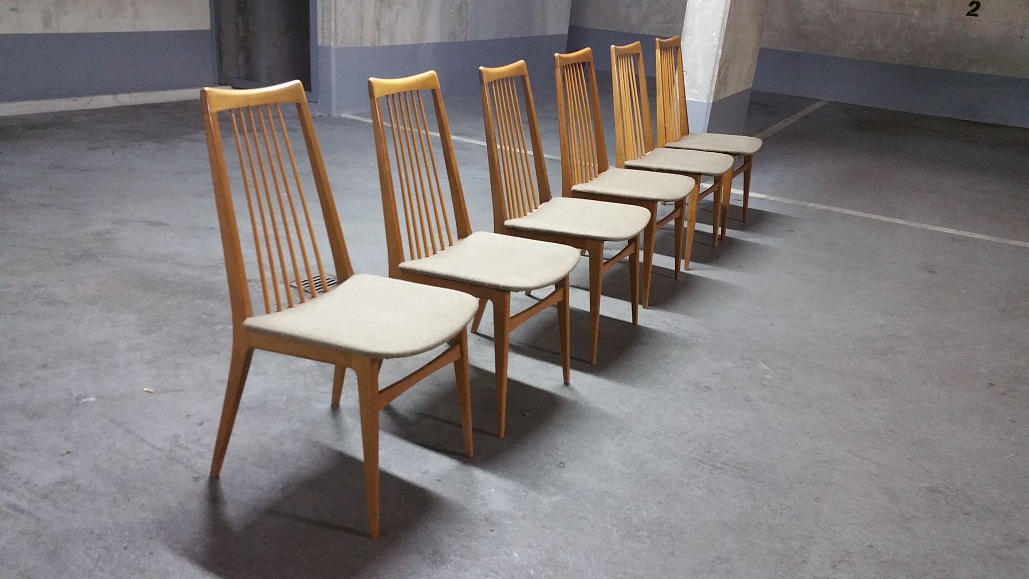 6 chairs Scandinavian years 50 60 Lubke