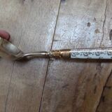 Art Deco silver and porcelain fruit ladle