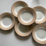 6 deep plates from L'Amandinoise model "Chamois" beige in very good condition.