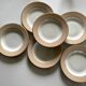 6 deep plates from L'Amandinoise model "Chamois" beige in very good condition.