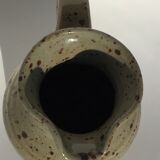 Pitcher sandstone pyrity artisanal beige signed, height 21.5