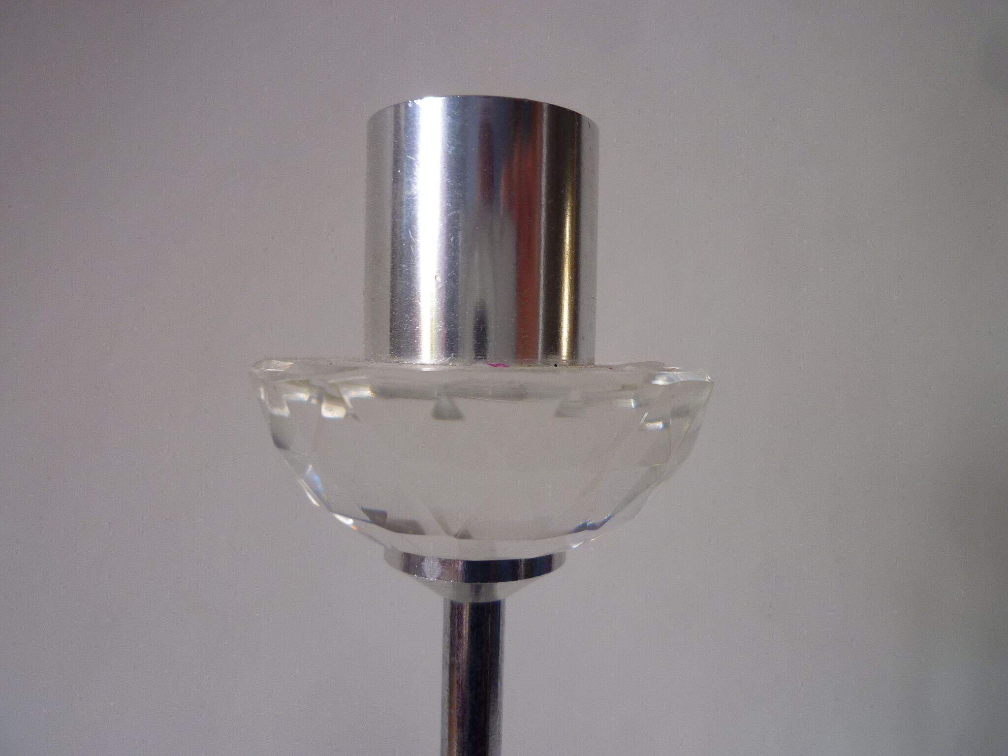 Candlestick in crystal and metal
