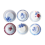 Set of 6 flower plates