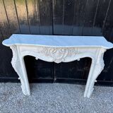 Louis XV Style Fireplace in Carrara Marble Circa 1980