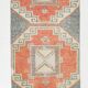 Tapis vintage orange et gris de petite taille 2x3