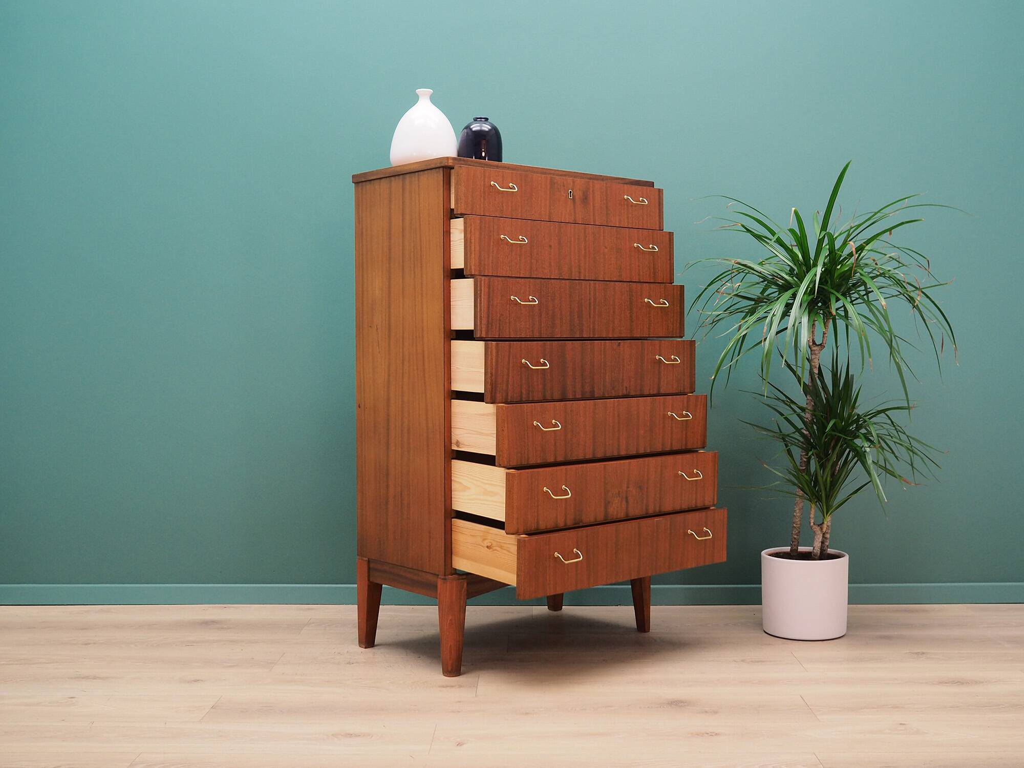 Mahogany chest of drawers, Scandinavian design, 1970s, production: Denmark