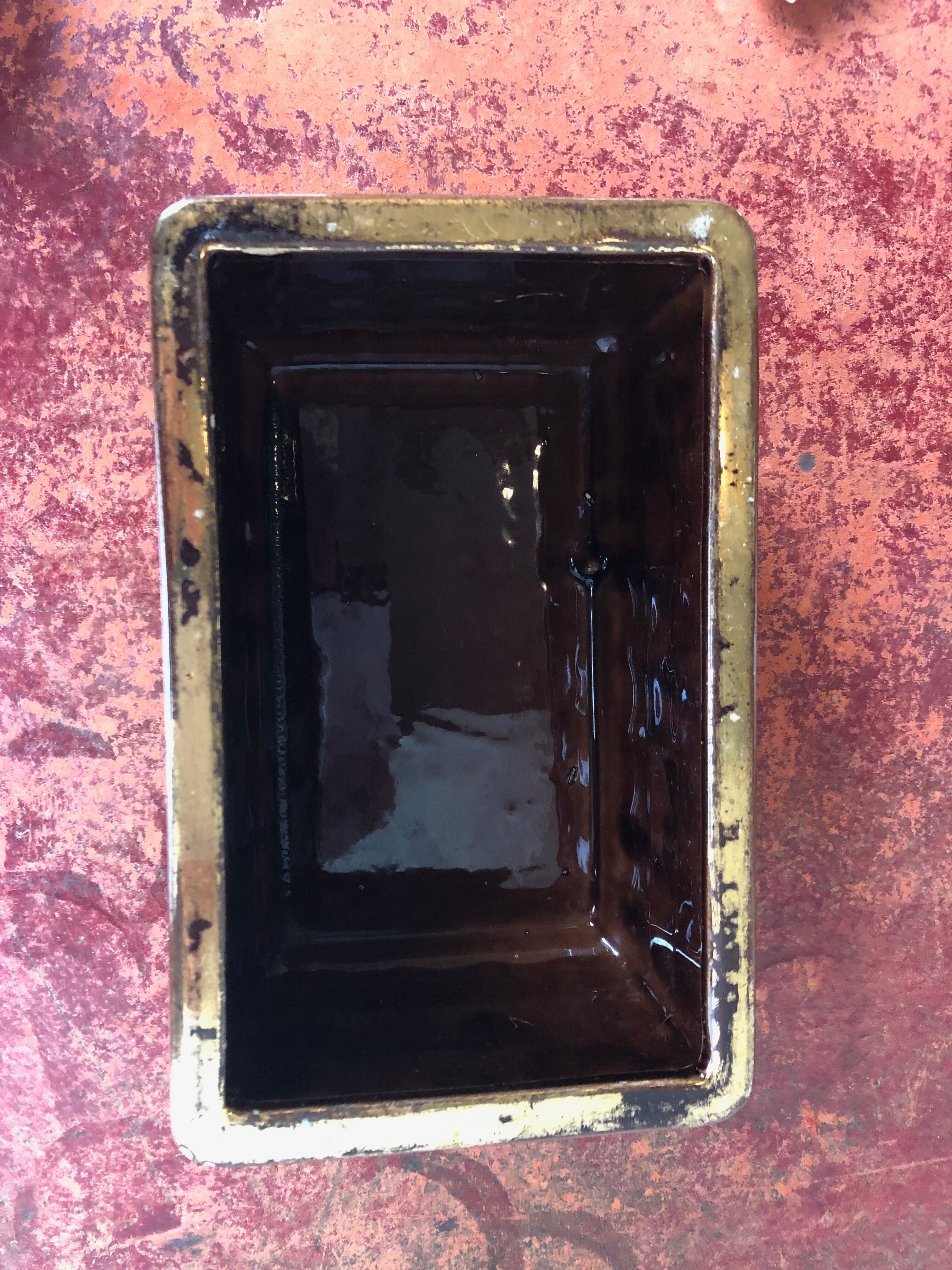Art Deco earthenware cookie box