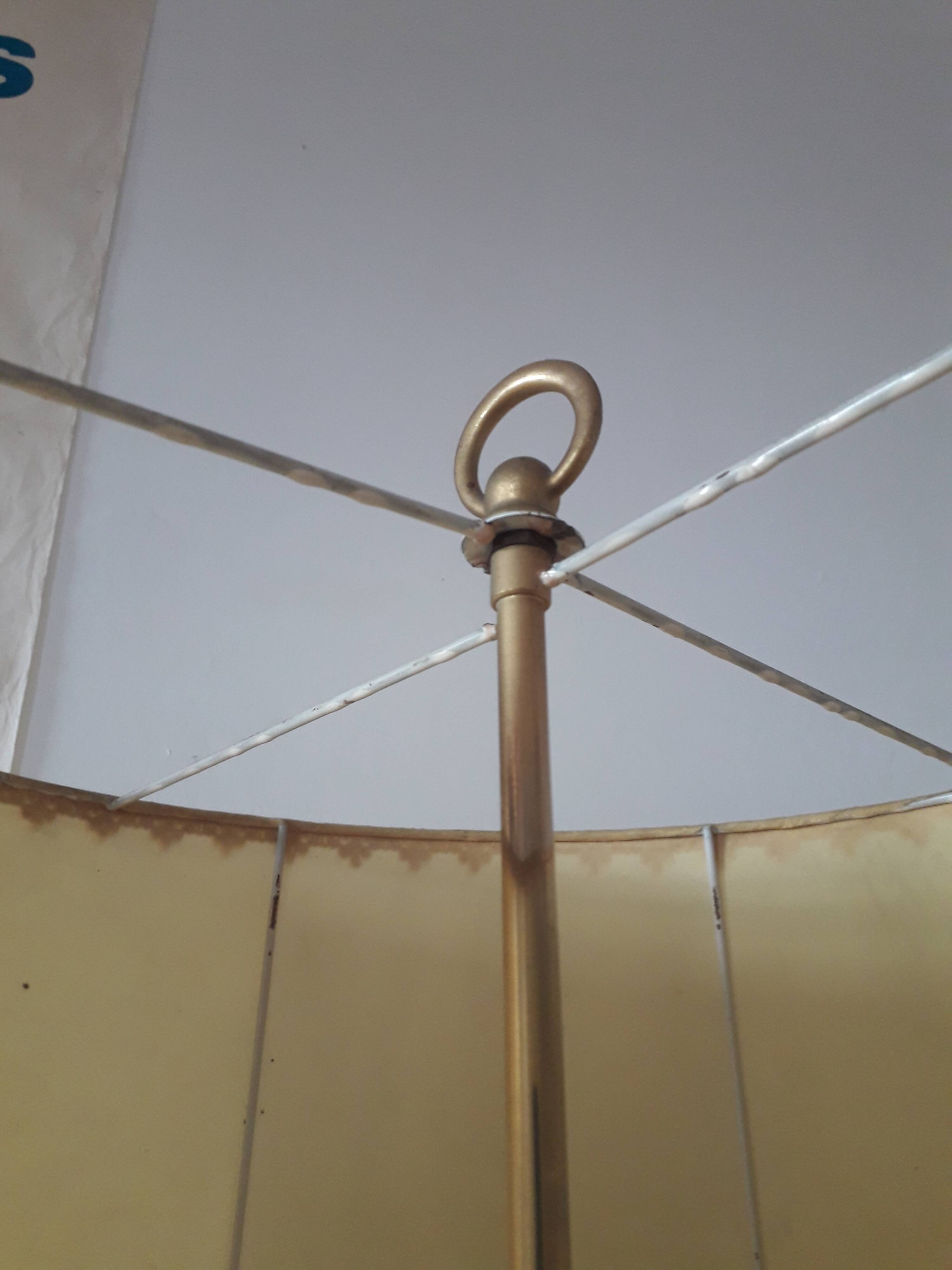 Brass tripod floor lamp - 3 lights Baroque style - 1960