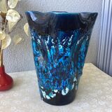 Vase fat lava Vallauris blue sea foam